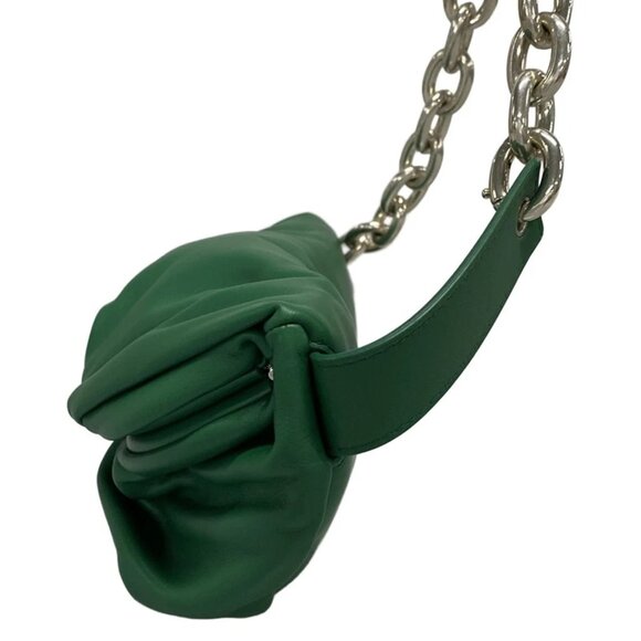 BOTTEGA VENETA The Chain Pouch - Green Leather Shoulder Bag 721-071125 - Picture 3 of 14